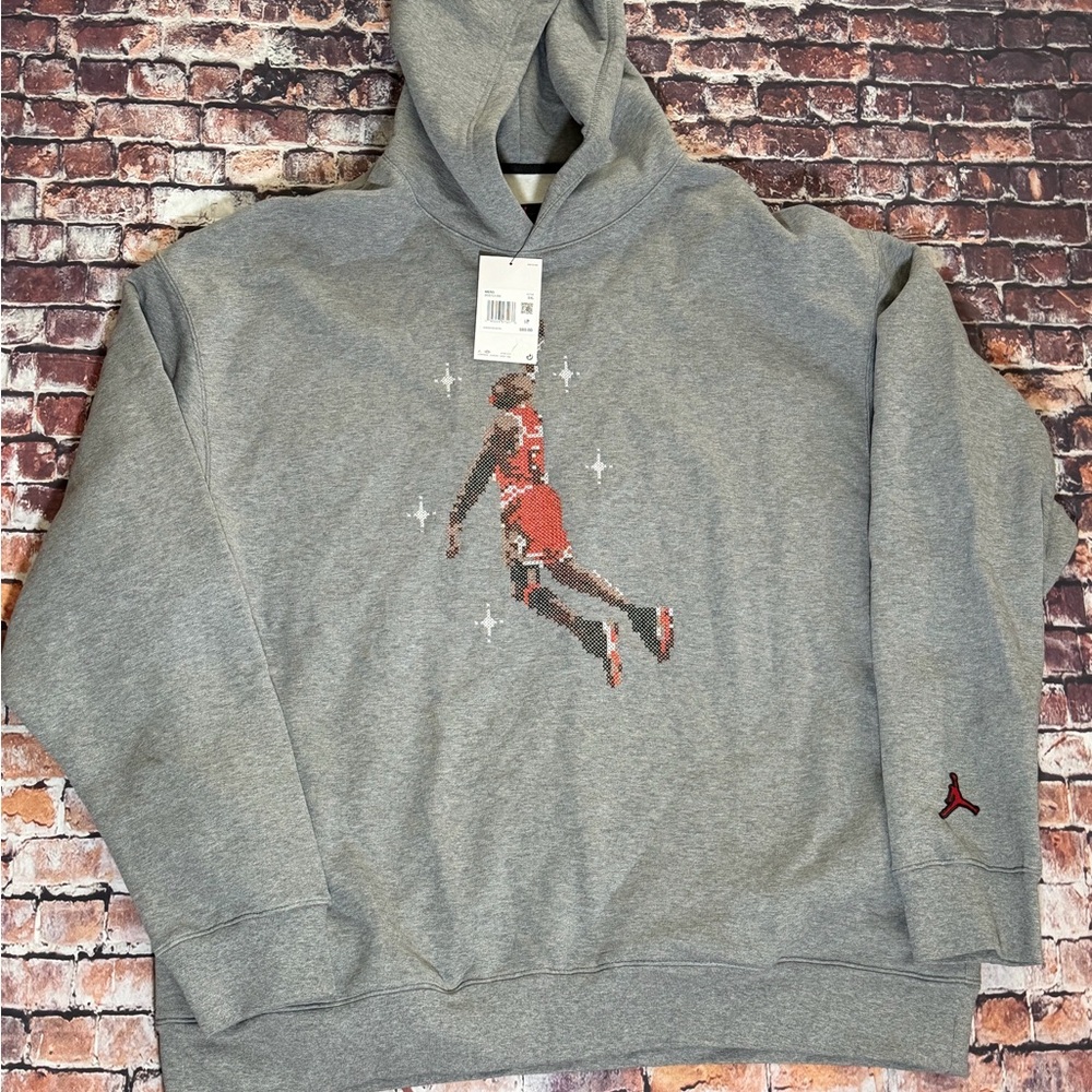 Jordan Gray and Red Graphic Hoodie